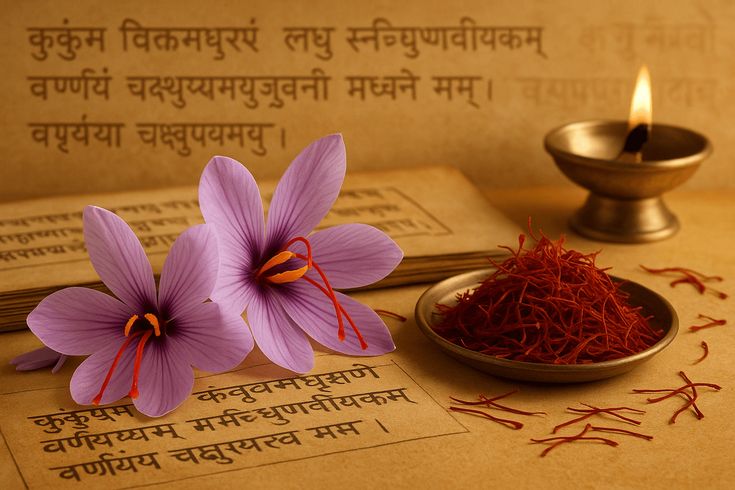 Sandalwood and saffron tilak